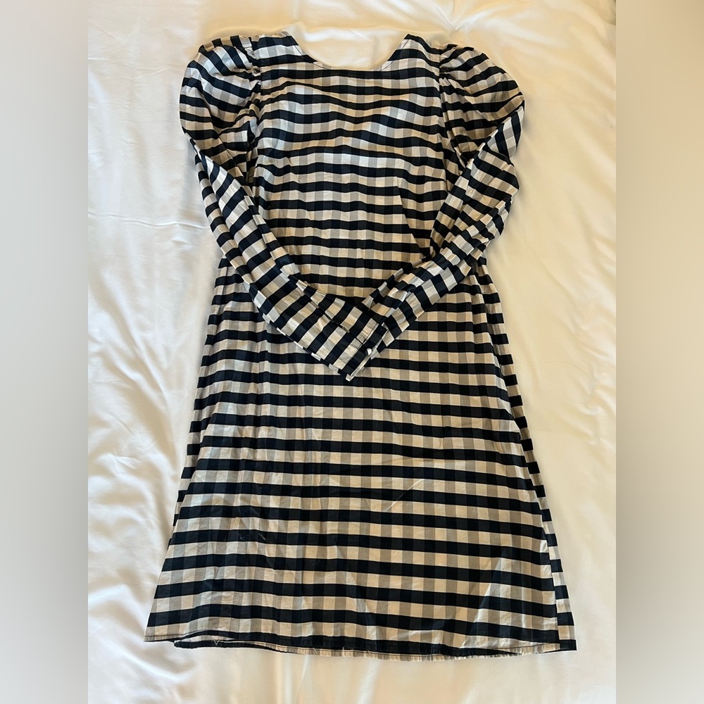 H&M Navy and White Gingham Dress